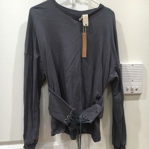 Boutique blue grey sweatshirt